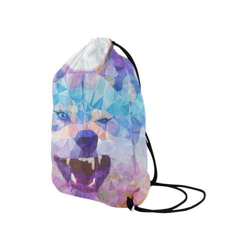 abstract wolf Medium Drawstring Bag Model 1604 (Twin Sides) 13.8"(W) * 18.1"(H)