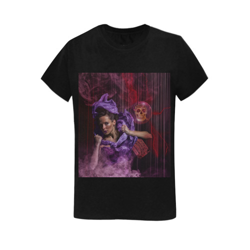The Ritual of a Witch called a Ghost Women's T-Shirt in USA Size (Two Sides Printing)