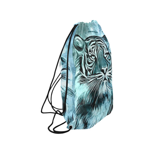 Watercolor Tiger Small Drawstring Bag Model 1604 (Twin Sides) 11"(W) * 17.7"(H)