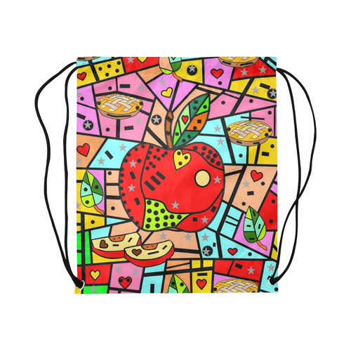 Apple Popart by Nico Bielow Large Drawstring Bag Model 1604 (Twin Sides)  16.5"(W) * 19.3"(H)