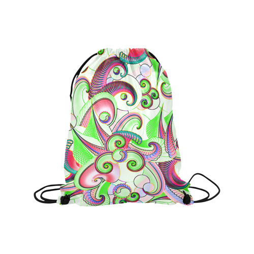 Jungle Flowers Medium Drawstring Bag Model 1604 (Twin Sides) 13.8"(W) * 18.1"(H)