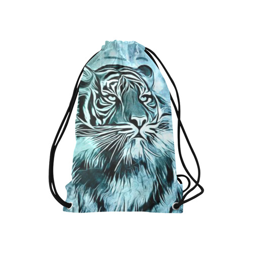 Watercolor Tiger Small Drawstring Bag Model 1604 (Twin Sides) 11"(W) * 17.7"(H)