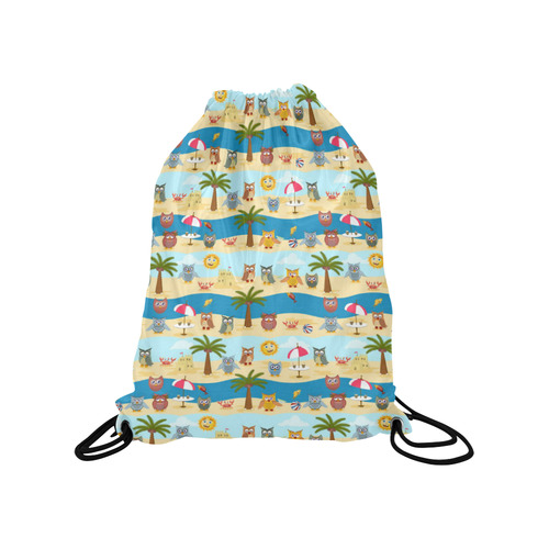 summer owls Medium Drawstring Bag Model 1604 (Twin Sides) 13.8"(W) * 18.1"(H)