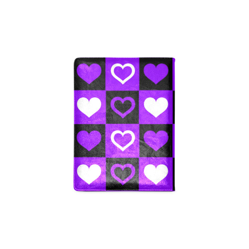 Purple White Black Heart Squares Custom NoteBook B5