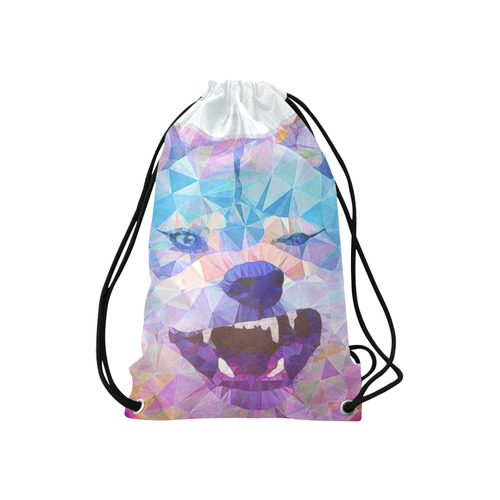 abstract wolf Small Drawstring Bag Model 1604 (Twin Sides) 11"(W) * 17.7"(H)