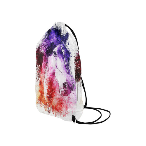 watercolor horse Small Drawstring Bag Model 1604 (Twin Sides) 11"(W) * 17.7"(H)