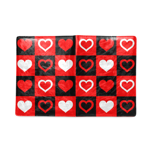 Red White Black Heart Squares Custom NoteBook B5
