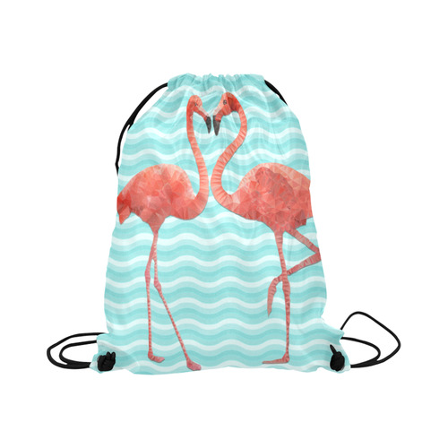 flamingo love Large Drawstring Bag Model 1604 (Twin Sides)  16.5"(W) * 19.3"(H)