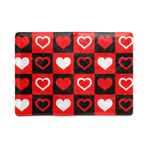 Red White Black Heart Squares Custom NoteBook A5