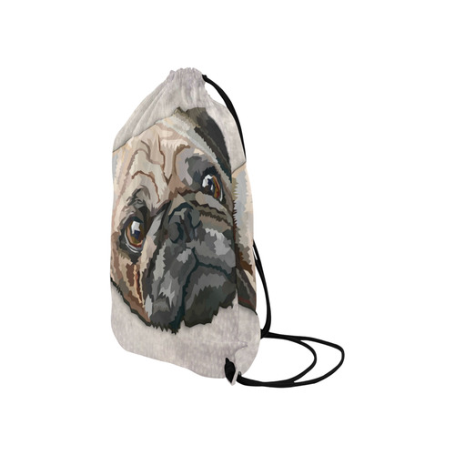 pug love Small Drawstring Bag Model 1604 (Twin Sides) 11"(W) * 17.7"(H)