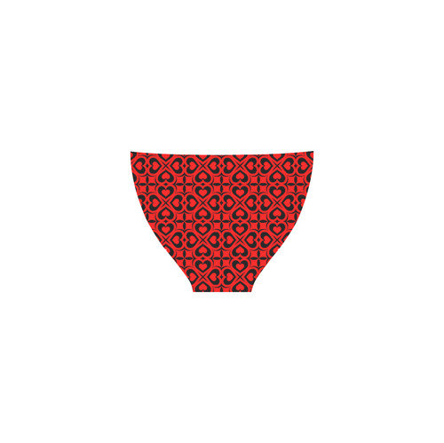 Red Black Heart Lattice Custom Bikini Swimsuit (Model S01)