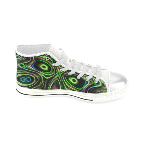 Peacock Strut III - Jera Nour High Top Canvas Women's Shoes/Large Size (Model 017)