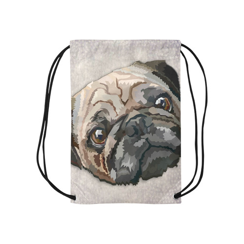 pug love Small Drawstring Bag Model 1604 (Twin Sides) 11"(W) * 17.7"(H)
