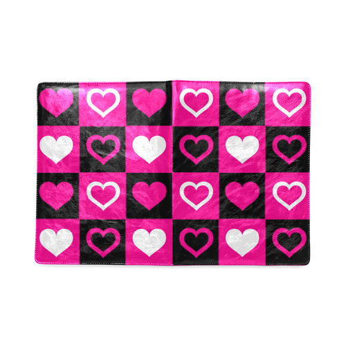 Pink White Black Heart Squares Custom NoteBook B5