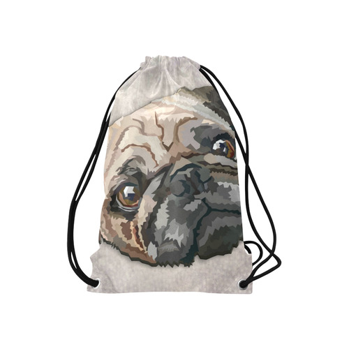 pug love Small Drawstring Bag Model 1604 (Twin Sides) 11"(W) * 17.7"(H)