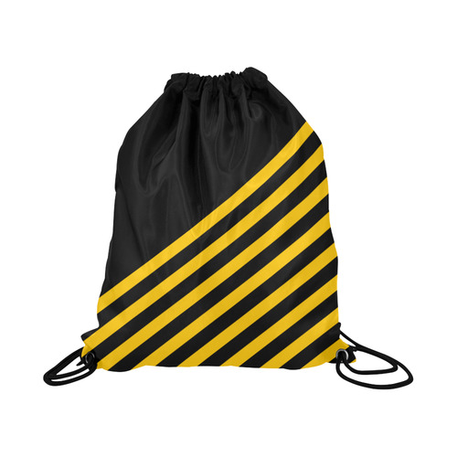 Modern Black Background Diagonal Stripes Cut Large Drawstring Bag Model 1604 (Twin Sides)  16.5"(W) * 19.3"(H)