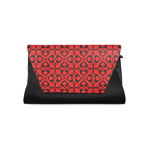 Red Black Heart Lattice Clutch Bag (Model 1630)