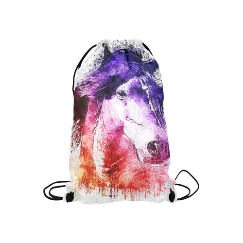 watercolor horse Small Drawstring Bag Model 1604 (Twin Sides) 11"(W) * 17.7"(H)