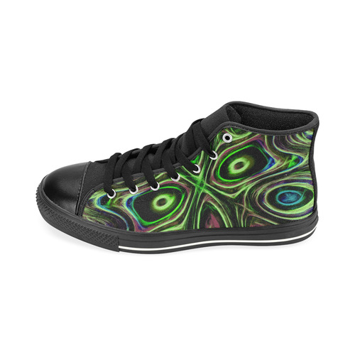 Peacock Strut III - Jera Nour High Top Canvas Women's Shoes/Large Size (Model 017)