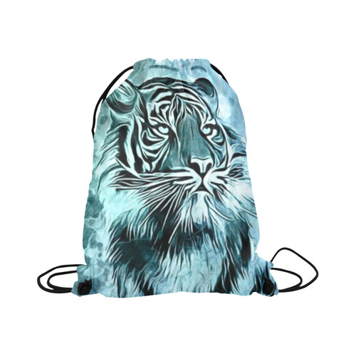 Watercolor Tiger Large Drawstring Bag Model 1604 (Twin Sides)  16.5"(W) * 19.3"(H)