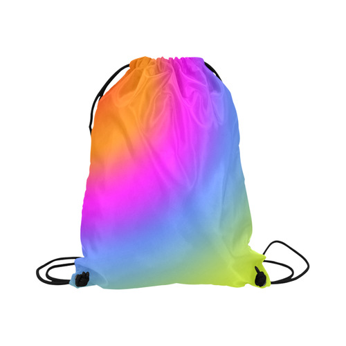 Radial Gradients Red Orange Pink Blue Green Large Drawstring Bag Model 1604 (Twin Sides)  16.5"(W) * 19.3"(H)