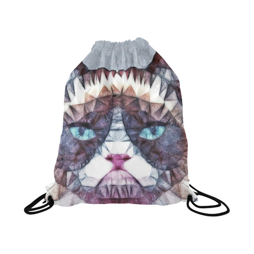grouchy cat Large Drawstring Bag Model 1604 (Twin Sides)  16.5"(W) * 19.3"(H)