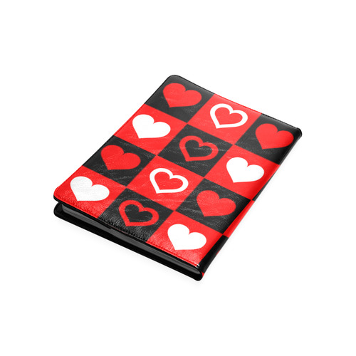 Red White Black Heart Squares Custom NoteBook B5