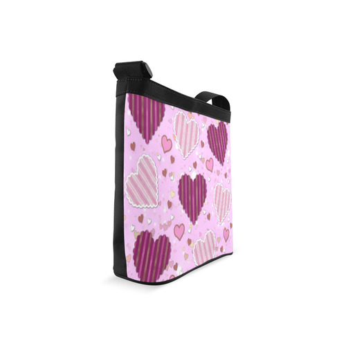 Pink Patchwork Hearts Crossbody Bags (Model 1613)