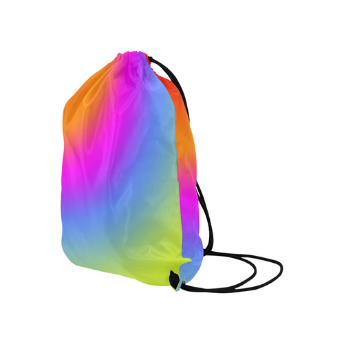 Radial Gradients Red Orange Pink Blue Green Large Drawstring Bag Model 1604 (Twin Sides)  16.5"(W) * 19.3"(H)