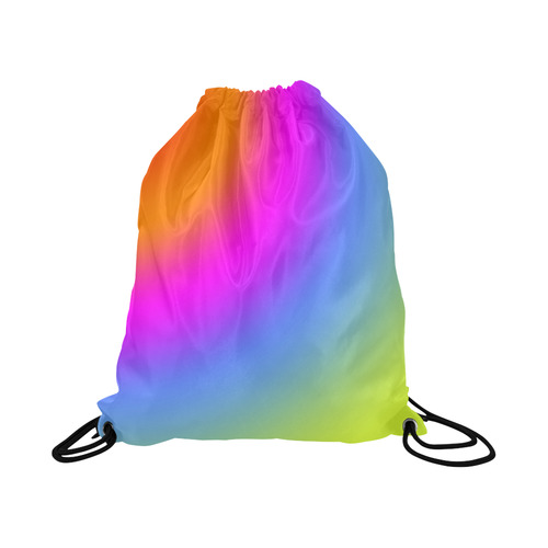 Radial Gradients Red Orange Pink Blue Green Large Drawstring Bag Model 1604 (Twin Sides)  16.5"(W) * 19.3"(H)