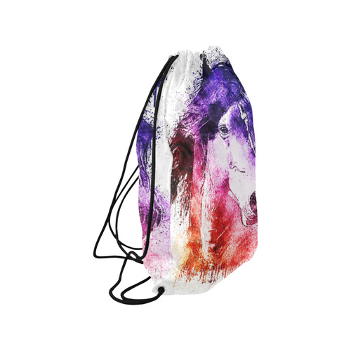 watercolor horse Small Drawstring Bag Model 1604 (Twin Sides) 11"(W) * 17.7"(H)