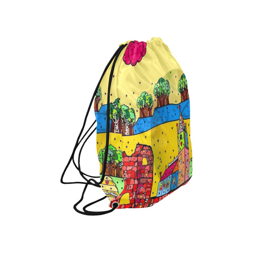 Immekath by Nico Bielow Large Drawstring Bag Model 1604 (Twin Sides)  16.5"(W) * 19.3"(H)