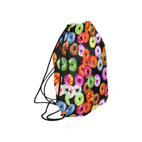 Colorful Yummy DONUTS pattern Large Drawstring Bag Model 1604 (Twin Sides)  16.5"(W) * 19.3"(H)