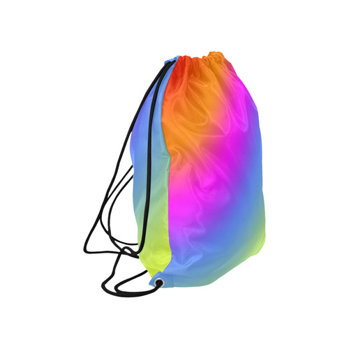 Radial Gradients Red Orange Pink Blue Green Large Drawstring Bag Model 1604 (Twin Sides)  16.5"(W) * 19.3"(H)