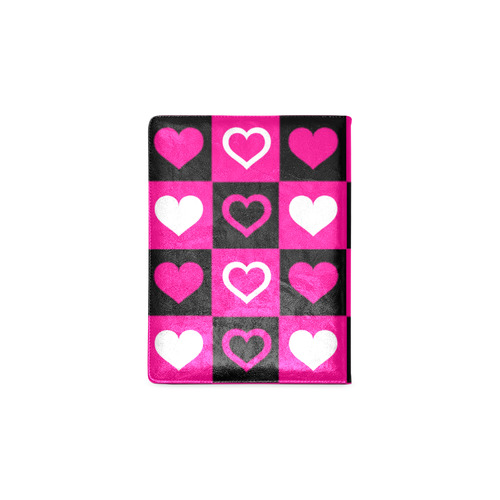 Pink White Black Heart Squares Custom NoteBook B5