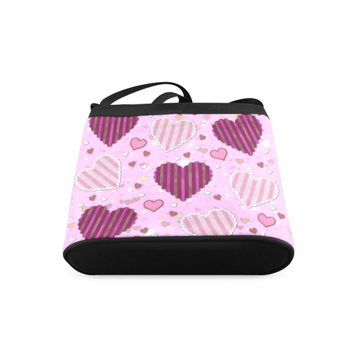 Pink Patchwork Hearts Crossbody Bags (Model 1613)