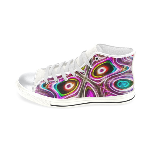 Peacock Strut I - Jera Nour High Top Canvas Women's Shoes/Large Size (Model 017)