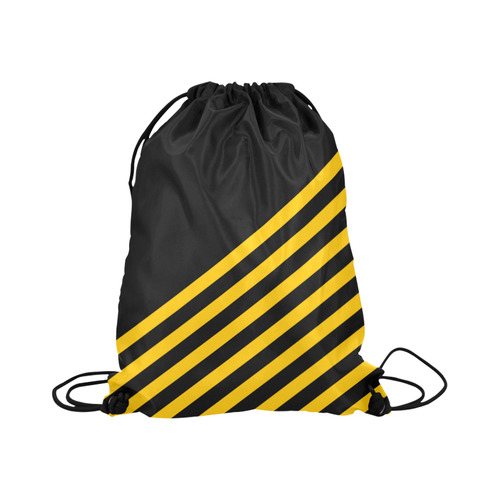 Modern Black Background Diagonal Stripes Cut Large Drawstring Bag Model 1604 (Twin Sides)  16.5"(W) * 19.3"(H)