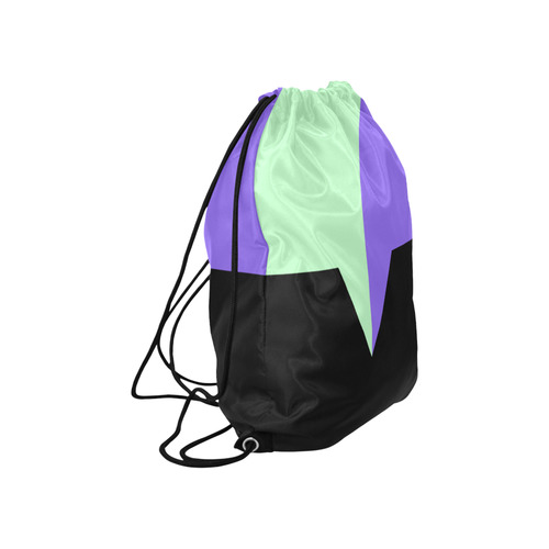 Black Background Rectangle Triangle Cut Large Drawstring Bag Model 1604 (Twin Sides)  16.5"(W) * 19.3"(H)