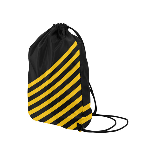 Modern Black Background Diagonal Stripes Cut Large Drawstring Bag Model 1604 (Twin Sides)  16.5"(W) * 19.3"(H)