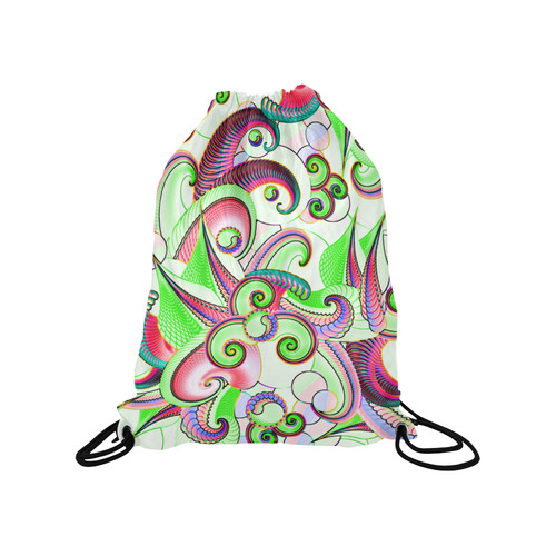 Jungle Flowers Medium Drawstring Bag Model 1604 (Twin Sides) 13.8"(W) * 18.1"(H)