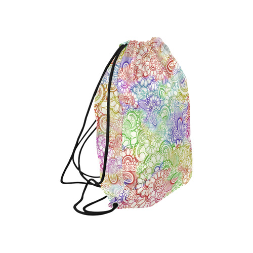 India Paisley Pattern - light watercolor grunge Large Drawstring Bag Model 1604 (Twin Sides)  16.5"(W) * 19.3"(H)