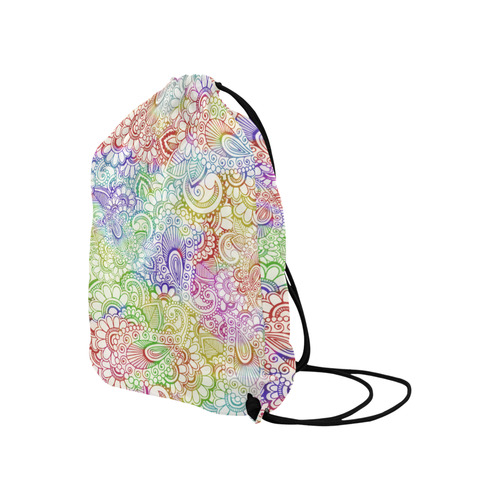 India Paisley Pattern - light watercolor grunge Large Drawstring Bag Model 1604 (Twin Sides)  16.5"(W) * 19.3"(H)