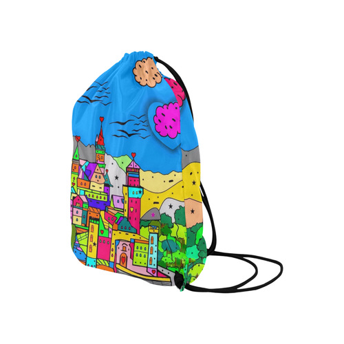 Neuschwanstein by Nico Bielow Medium Drawstring Bag Model 1604 (Twin Sides) 13.8"(W) * 18.1"(H)