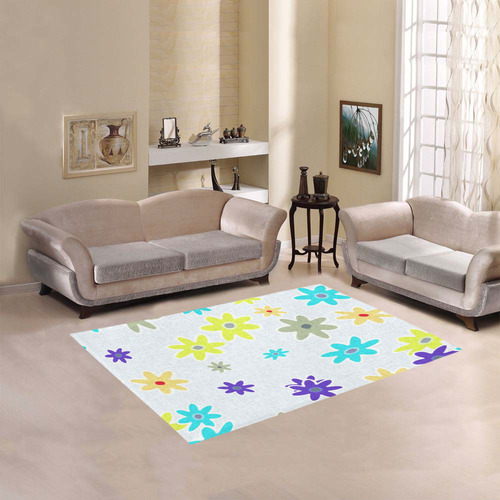 Floral Fabric 1B Area Rug 5'3''x4'