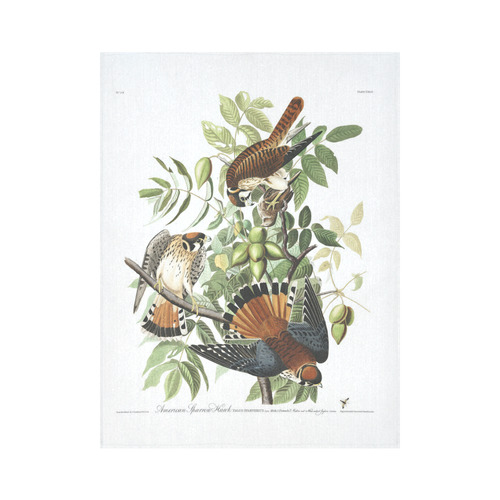 Audubon American Sparrow Hawk Birds of America Cotton Linen Wall Tapestry 60"x 80"