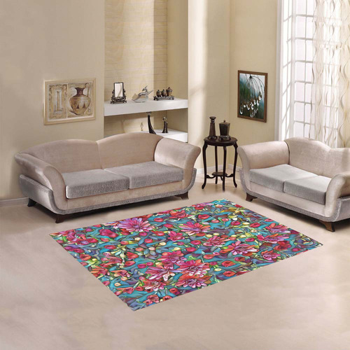lovely floral 31A Area Rug 5'3''x4'