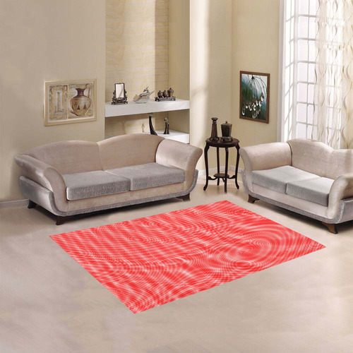 abstract moire red Area Rug 5'3''x4'