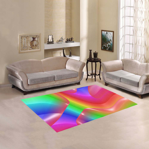 rainbow dance A Area Rug 5'3''x4'