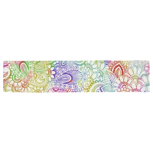 India Paisley Pattern - light watercolor grunge Table Runner 16x72 inch